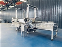 海盛机械机械设备虎皮鸡爪连续式油炸机 鸡爪油炸流水线图片 价格